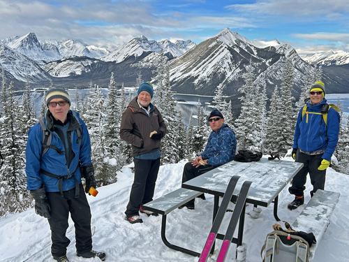 Clifton, Bill, Carl and Mike on Blueberry Hill - photo from Greg