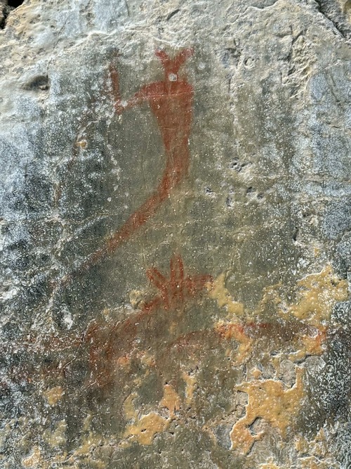 Pictographs on the canyon wall