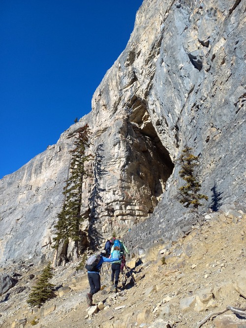Approaching the cave entrance 