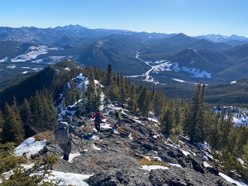 Heading down the east ridge 