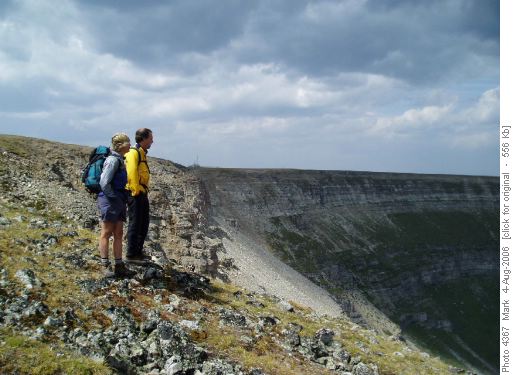 Sandy and John at the start of the 'Crux Route' down