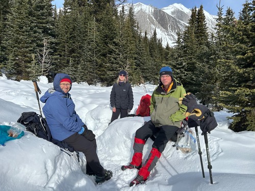 Deep snow at lake. After lunch.