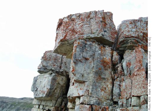 Rock formation on the Crux route