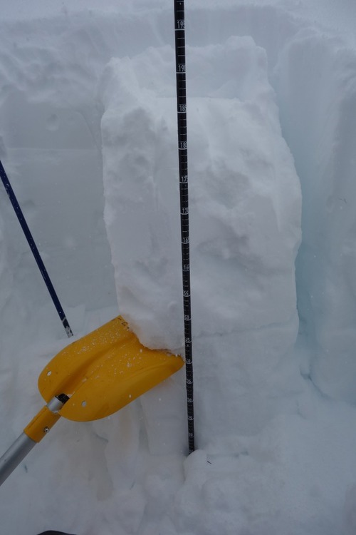 1 cm slippage down 45 cm on hits #14 & #17 on Twin Cairns burn slope