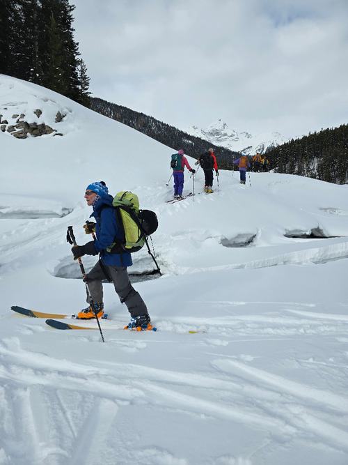 crossing the lake on the way in 