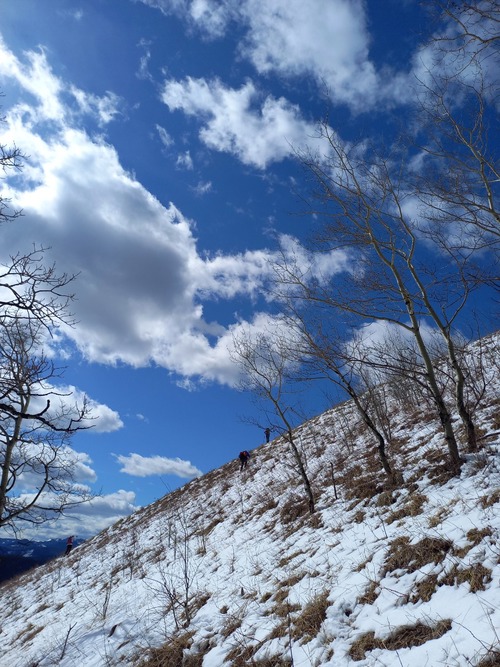 It's a steep climb to the ridge 