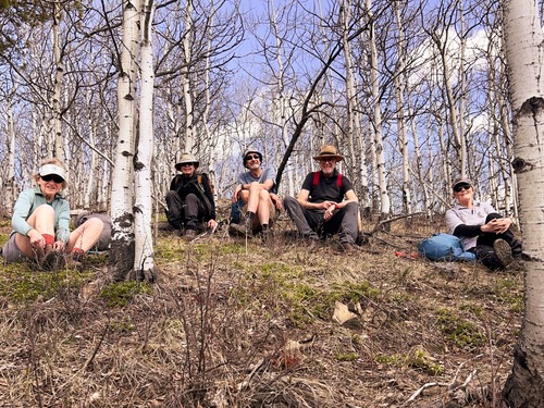 Enjoying a last break in the sun before descending back to our vehicles 