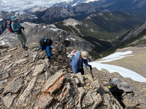 Starting the descent from our high point (photo by Gord)