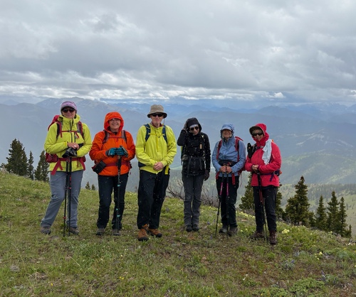 A showery summit of Bull Creek Hills