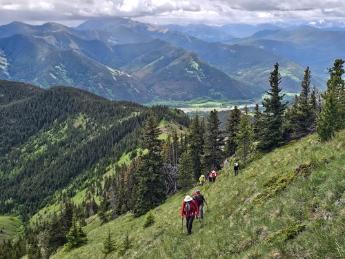 Nearing the top of the ridge below summit