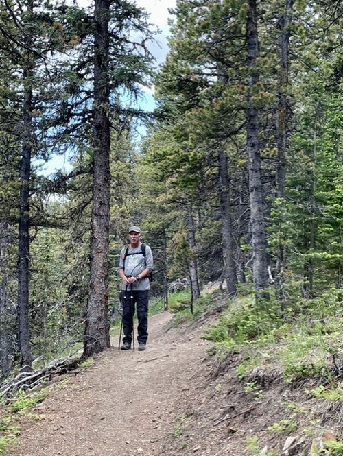 Dave, taking a break on the upper reaches of Powderface Creek trail 