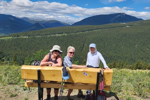 Lunch bench with view - Tracy, Margo and Laura