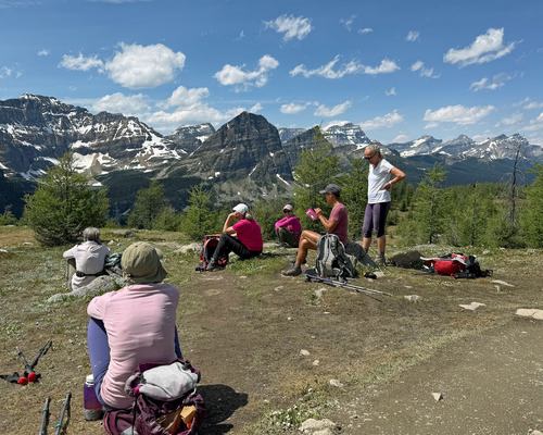 Taking it all in at Healy Pass (Mts Haiduk, Pharaoh, Ball and Storm in bkg)