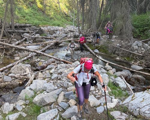 The Canyon ski out trail provided a few modest challenges