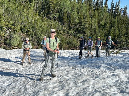 Snowpack from avalanche, clockwise accent.