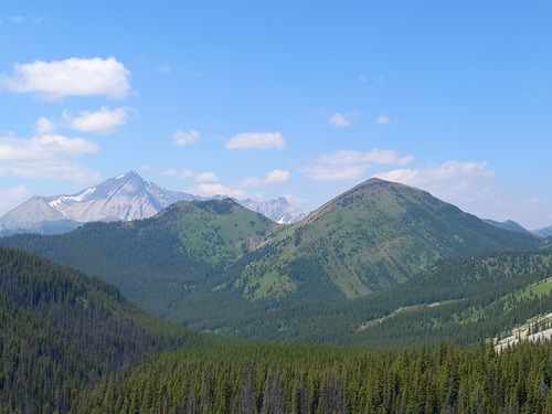 Looking north from the high point of the trail to the Mist hills and Mist mountain 