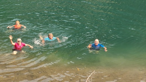 Cooling off after a long hot hike - photo from Kate 