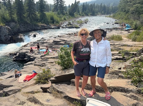 Cathy and Alda at Castle River Falls