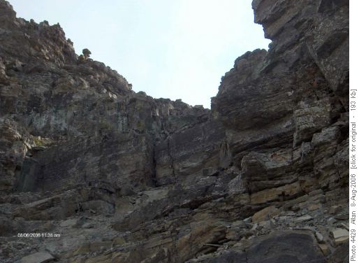 Mt. Galwey - gullies leading to top