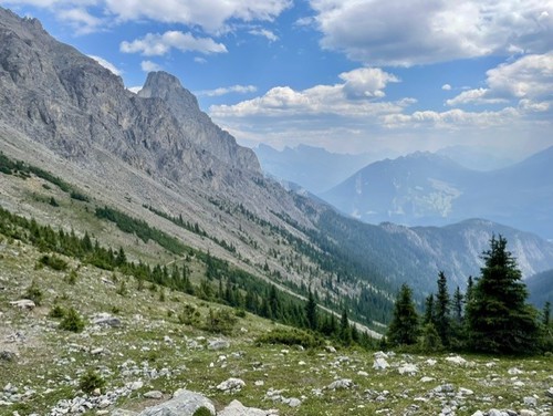 The view back down the valley from Cory Pass