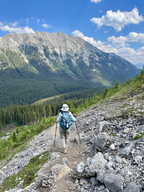 On the way out, the western flank of Mount Norquay was prominent
