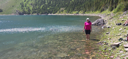 Teresa cooling her heels in Forum Lake