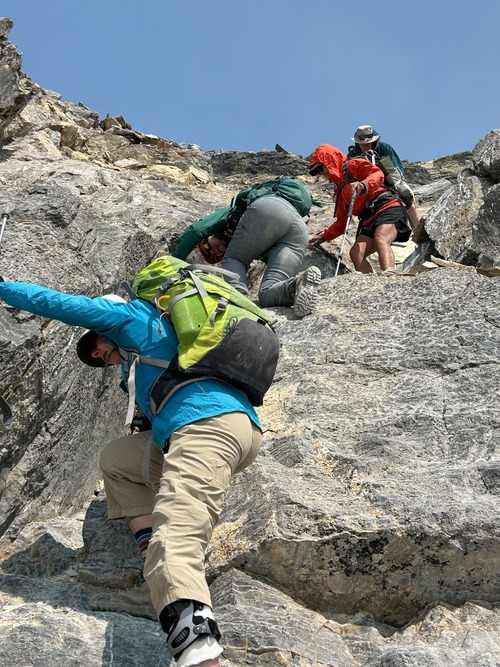 Scramble coming off the summit.