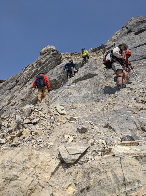 Fun scramble off the summit adds to fun.. 
