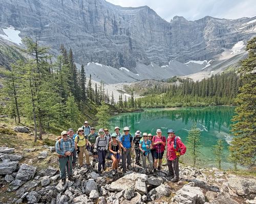 Group at the second Memorial lake on our descent
