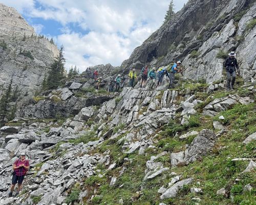 Tricky descent back to the second Memorial Lake