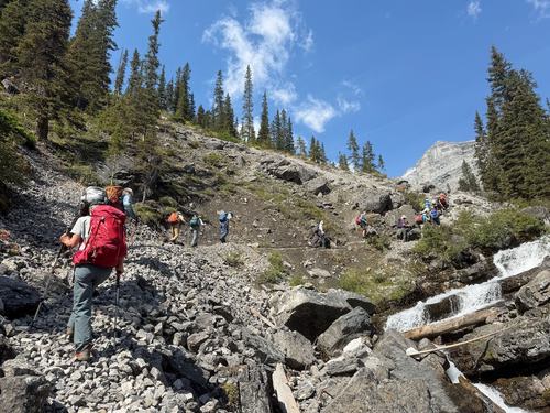 Between the first and second Memorial Lakes