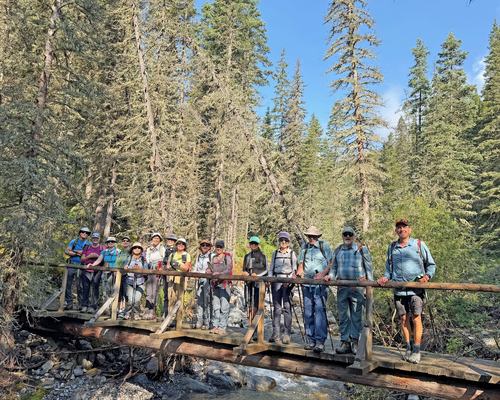 The first bridge on the Memorial Lakes trail 