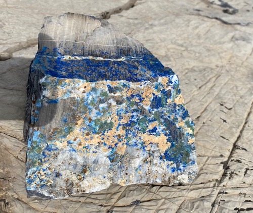 Azurite (blue) and malachite (green)