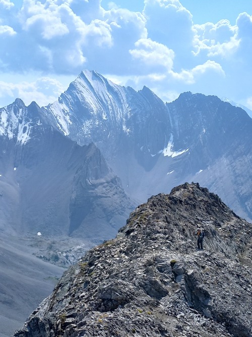 Near the summit Storm mountain in bkg.