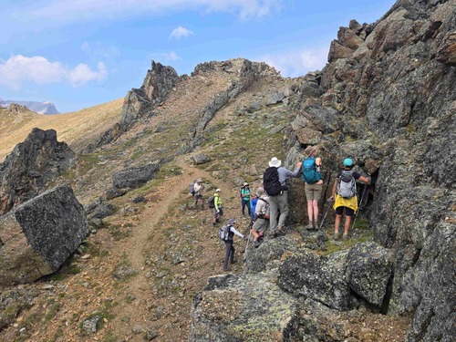 One of the interesting rock steps on the route up to the summit
