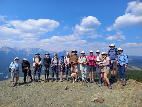 Ramblers on mount Hoffman's wide summit 