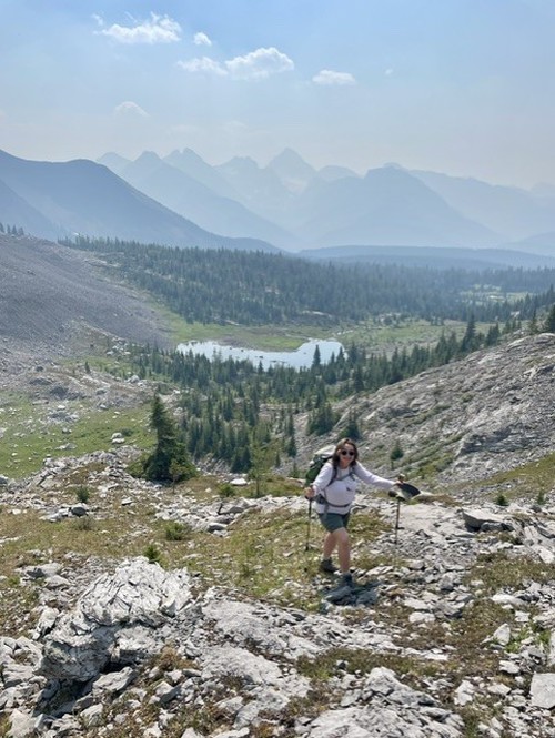 Photini with the first lake in the background 