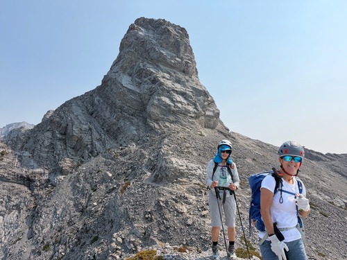 Jenny and Maryse heading back along the ridge