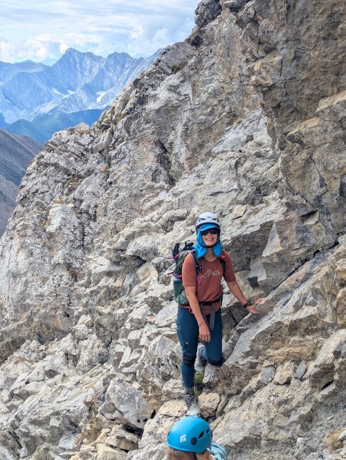 Jenny, enjoying the scrambling