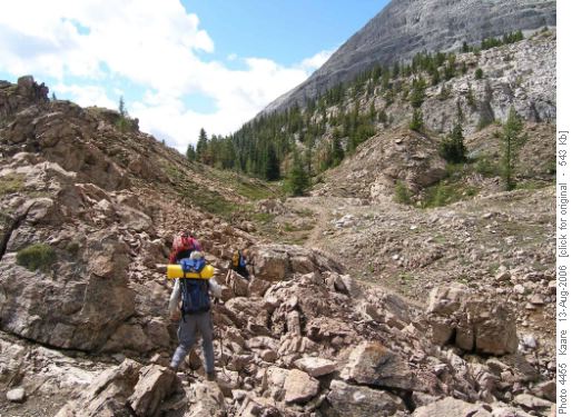 Starting descent of Ball Pass Starting descent of Ball Pass