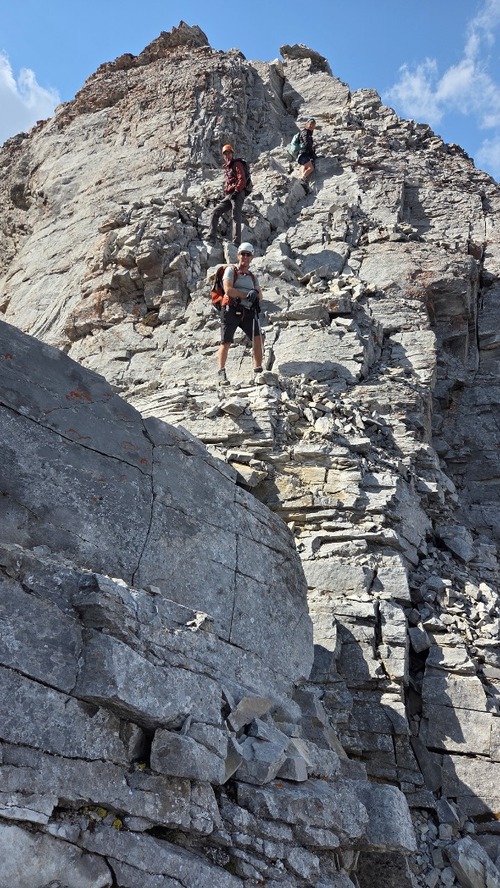 Casey and Bruce pausing after solid downclimb