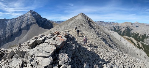 Heading to one of several false summits on Garriochmill 