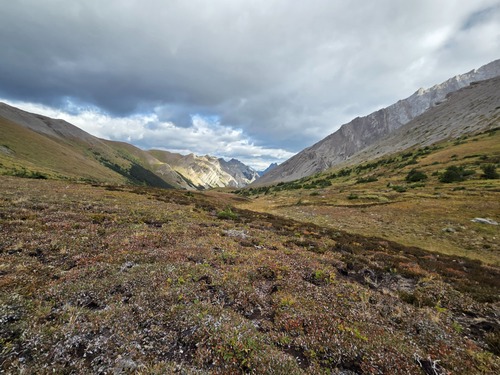 Looking north at Opal Ridge from the beautiful plateau on the way in to Mount Denny.
