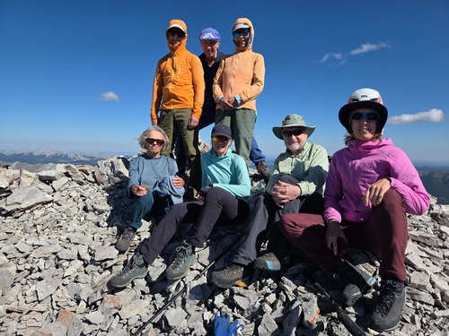 The group on the summit of Garriochmill, minus Pam the photographer.