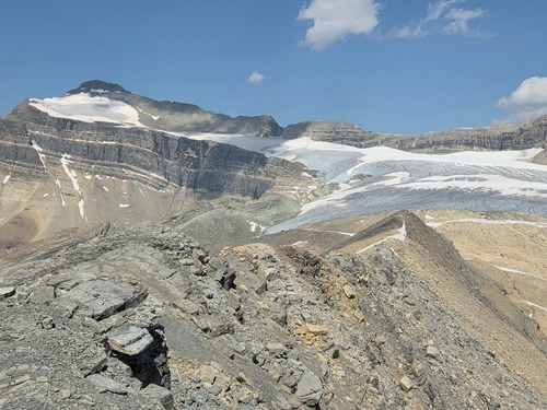 Mount Balfour from the summit of Takakkaw Peak.