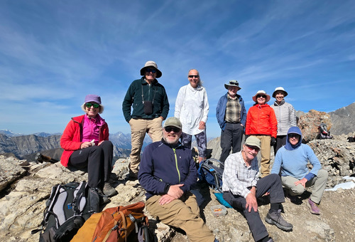 The summit team (missing 3 members who waited below)