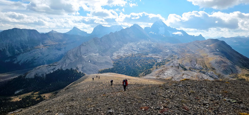 Making our way up the east ridge of Snow Peak