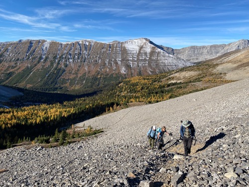 The climb from Arethusa Cirque is steep and rough