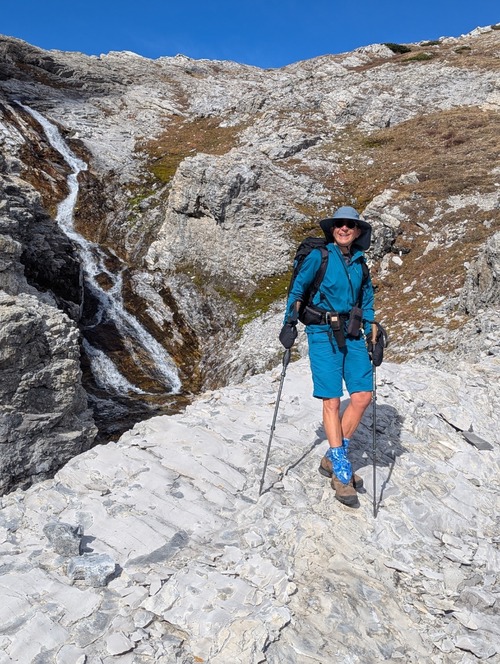 Ingrid, enjoying her first visit here (and the chance to scout new backpacking routes)