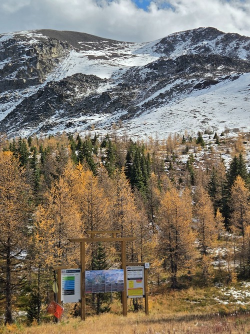 Looking back at our descent route from Lipalian from the top of the Larch chairlift.